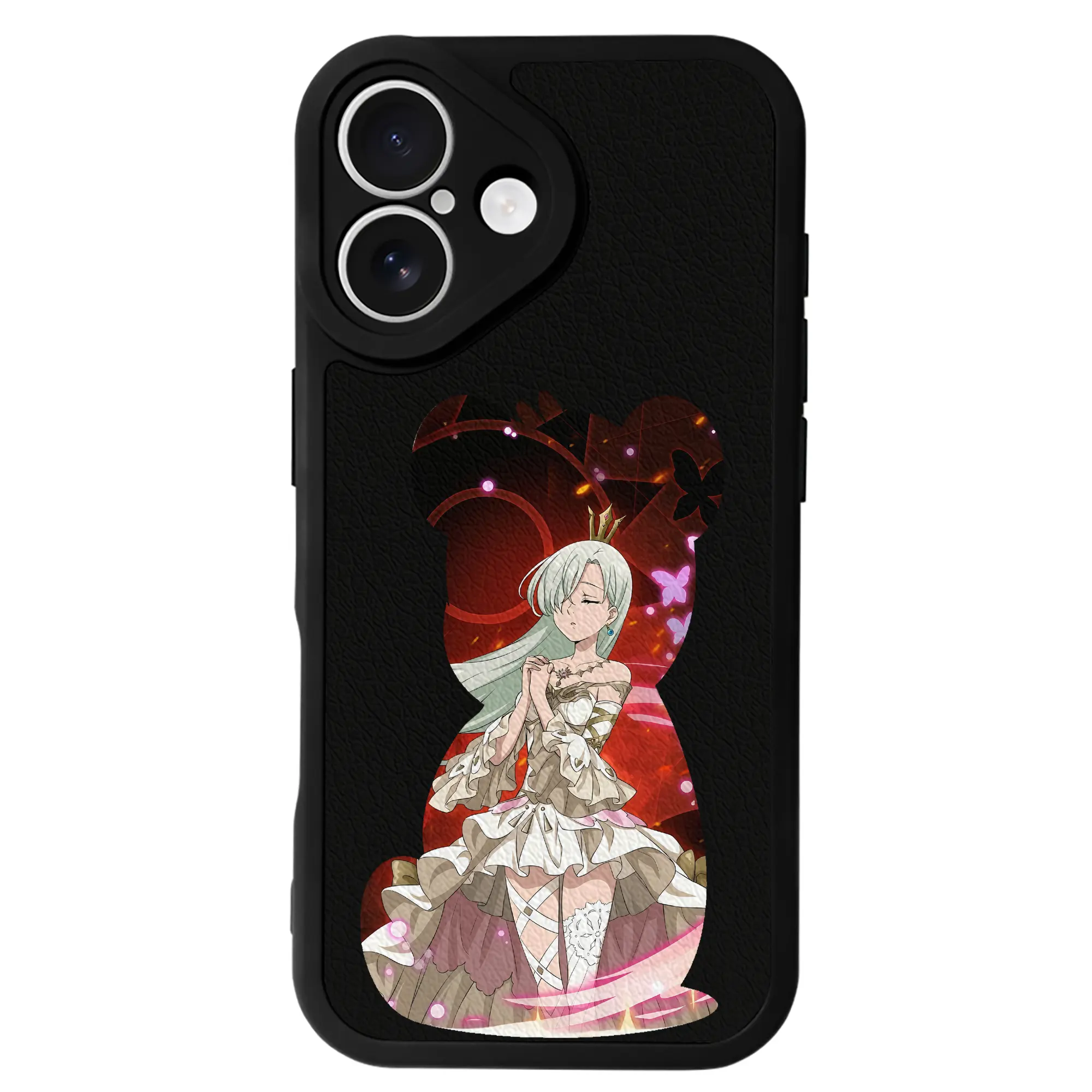 七つの大罪 グッズ エリザベス - IPhone 16シリーズ対応 ・ シリコンスマホケース ・ レザー調 ・ 高精度フィット ・ 耐衝撃 ・ ワイヤレス充電対応 ・ 精密カット